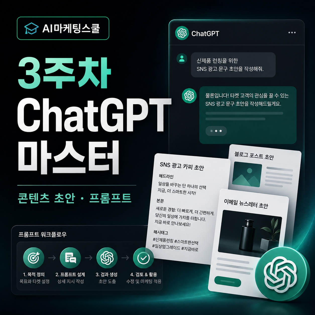AI마케팅스쿨 3주차 ChatGPT 마스터 커리큘럼 썸네일
