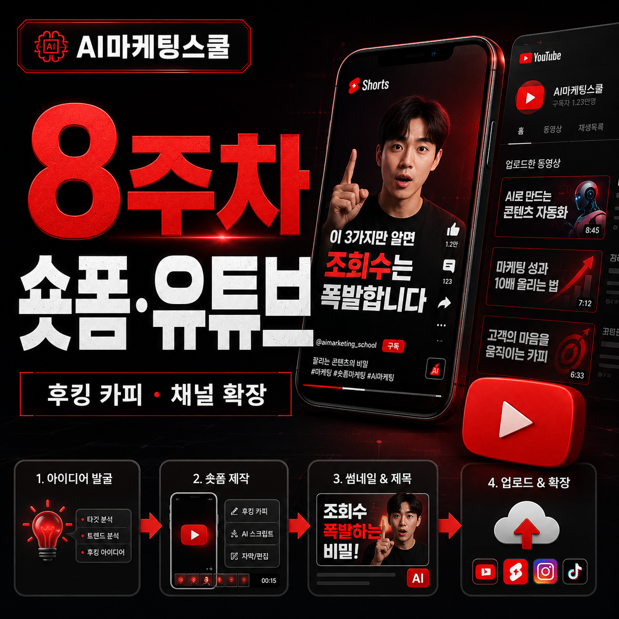 AI마케팅스쿨 8주차 숏폼·유튜브 커리큘럼 썸네일