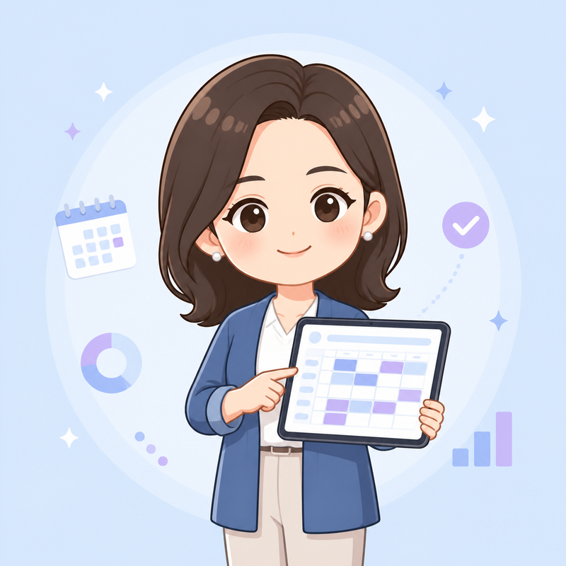 교육 운영팀 여성 치비 캐릭터