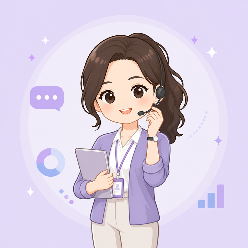 수강생 지원팀 여성 치비 캐릭터